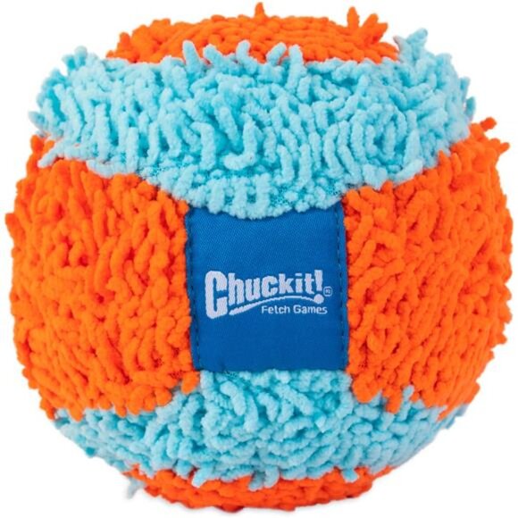 Indoor Fetch Ball Dog Toy (4.75 Inch), Orange and Blue - Picture 2 of 6